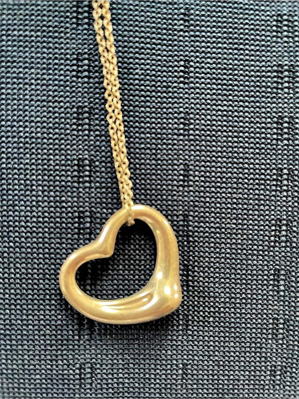 Tiffany & Co. Elsa Peretti Open Heart Pendant Necklace Sterling Silver